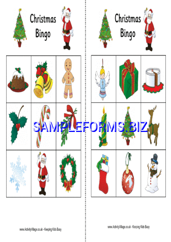 Christmas Bingo pdf free